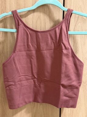 Athleta Ribbed Crop Tank Top in Dusty Rose